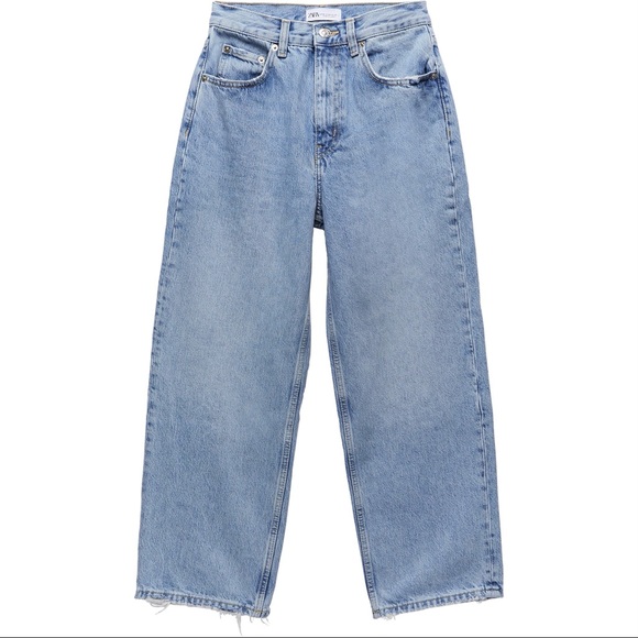 Zara high rise wide leg cropped jeans - Picture 8 of 10